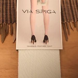 NEW Via Spiga white tranquil feather tights SZ C/D